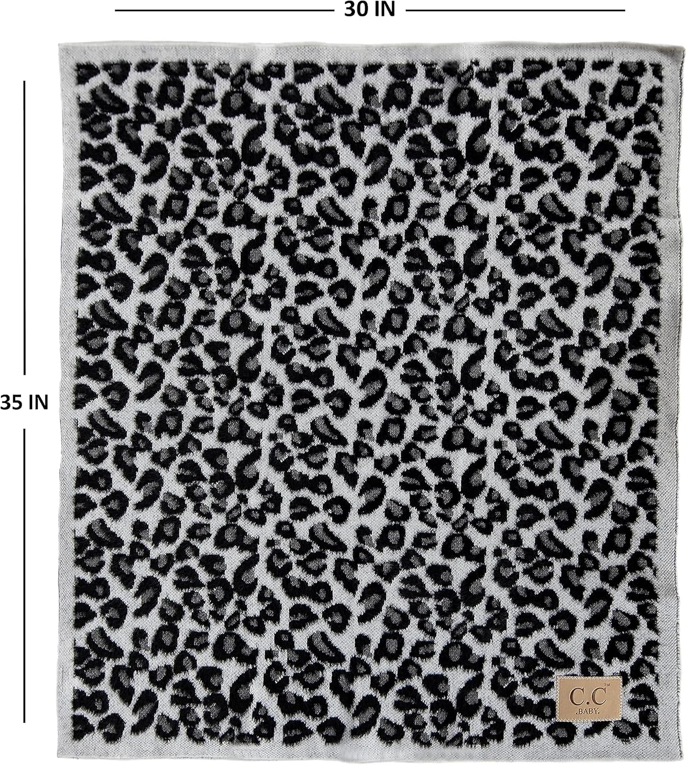 Funky Junque Leopard Print Baby Blanket Ivory 30x35in