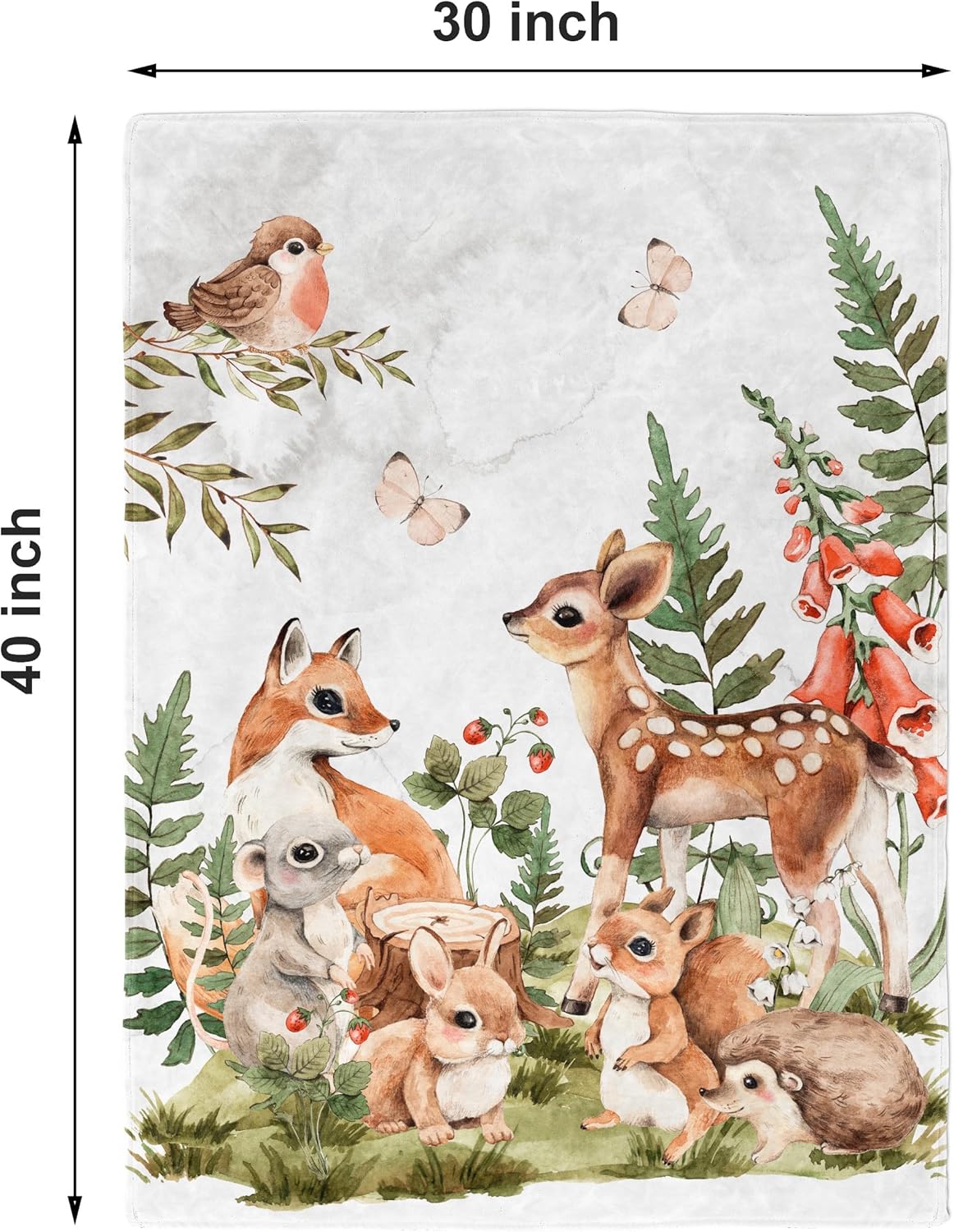 Unique Woodland Ultra Soft Fleece Baby Blanket 30x40in 1