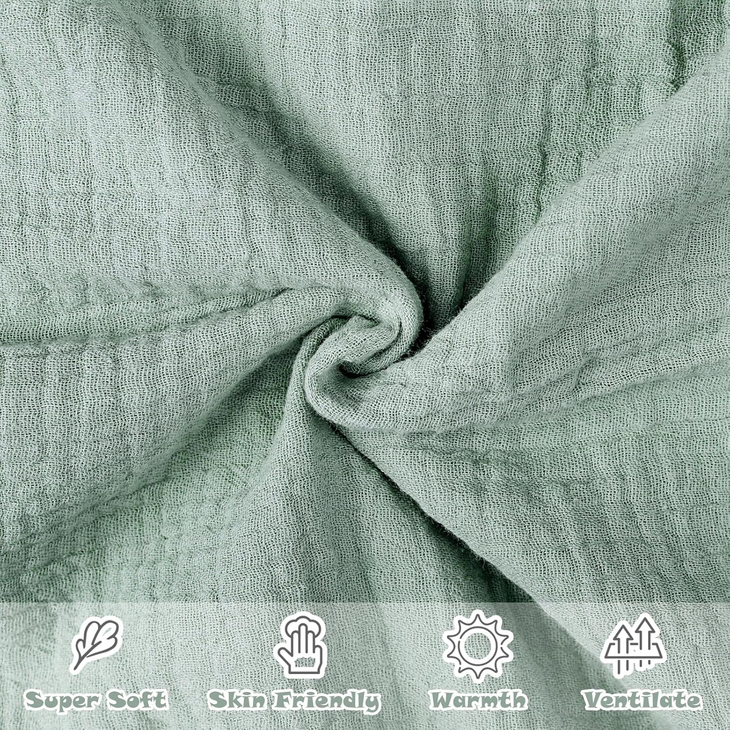 Hooyax Muslin Baby Blanket 30 x 40 Green 1