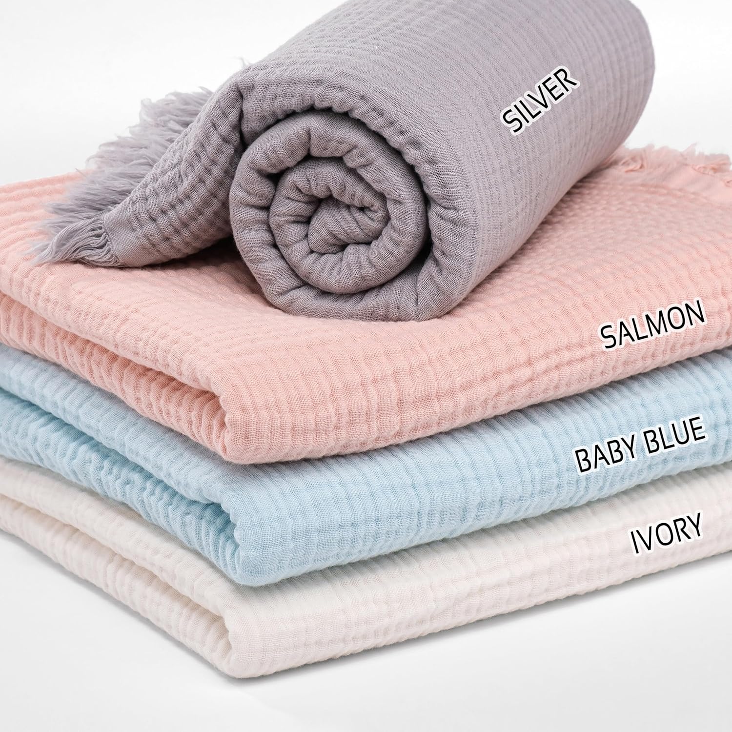 Personalized Muslin Baby Blanket with Name Embroidery