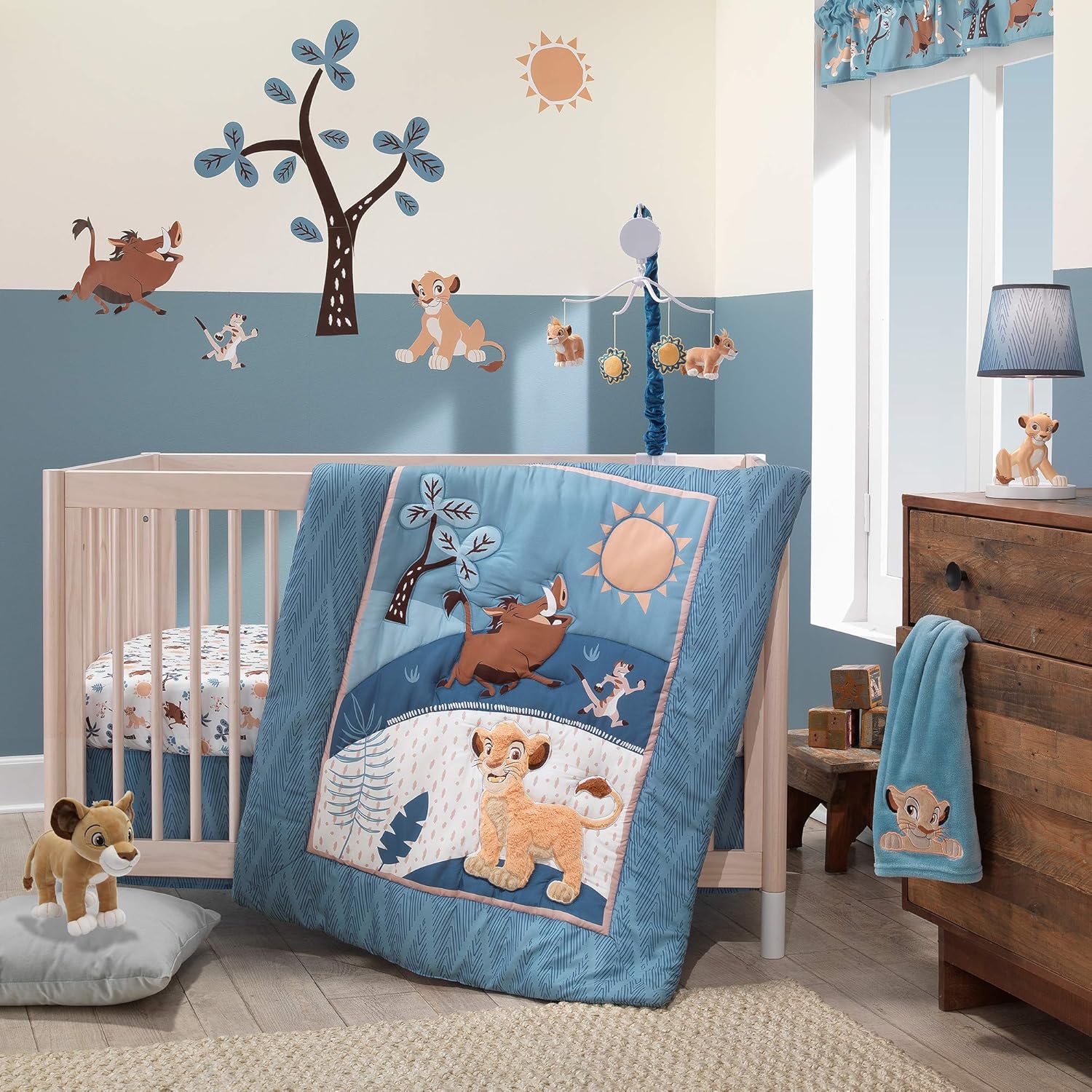Lambs Ivy Lion King Adventure Baby Blanket Blue 30x40 Inch