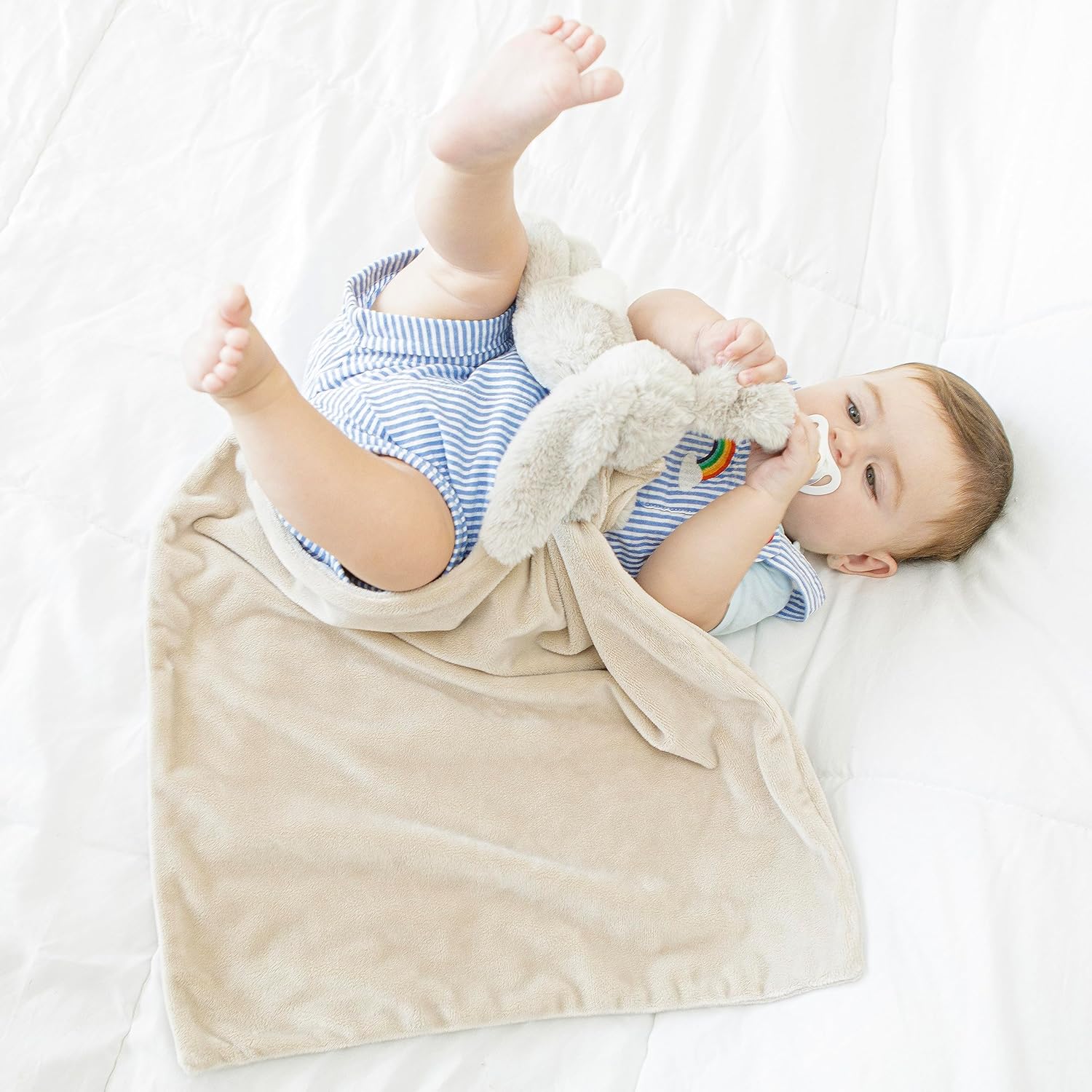 Baby Bunny Lovey Security Blanket for Newborns and Toddlers