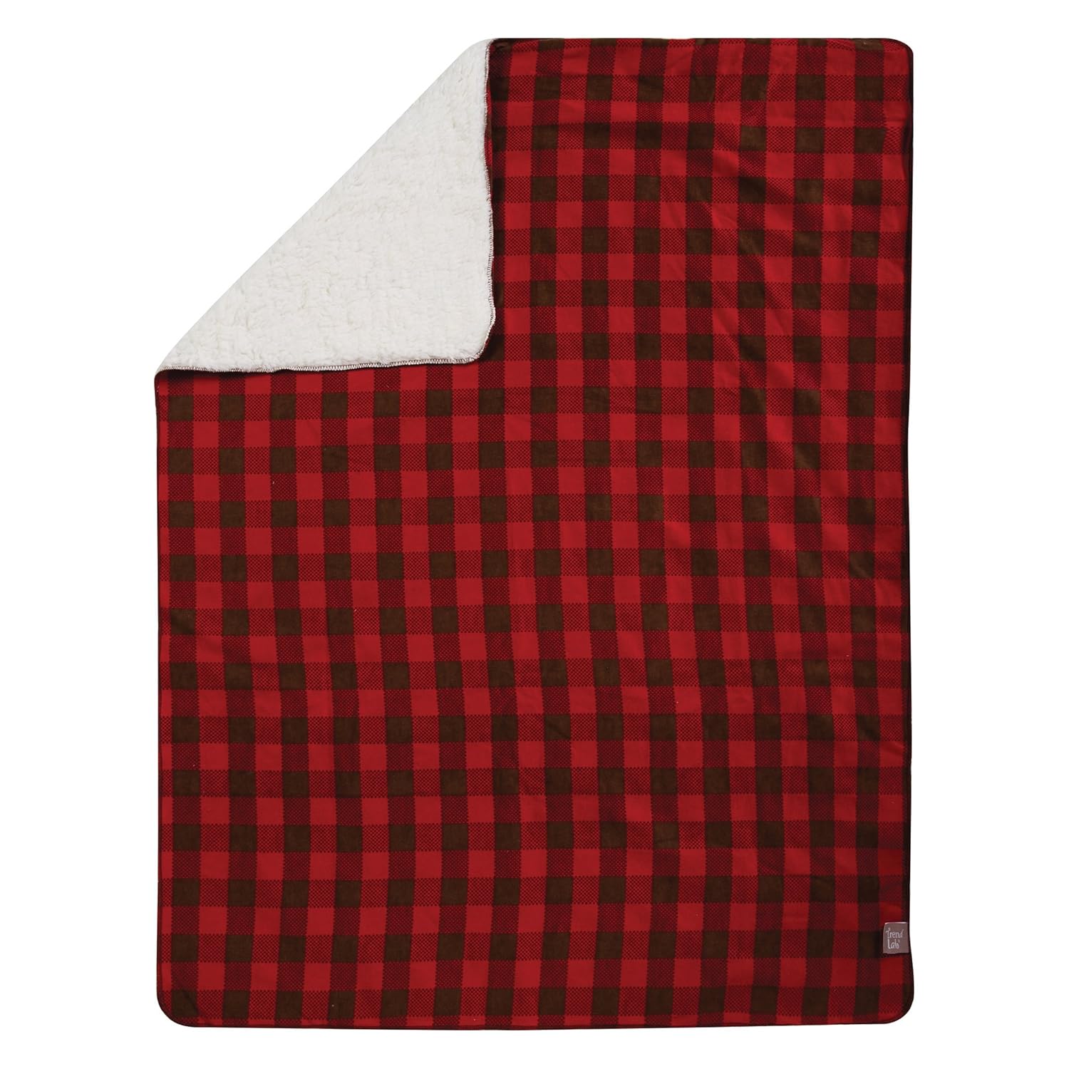 Trend Lab Gray Brown Buffalo Check Flannel Baby Blanket 1