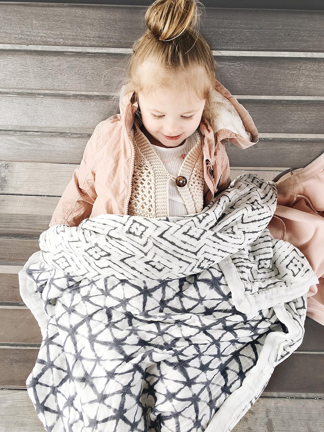 aden anais Bamboo Muslin Blanket - Grey 47x47 inches